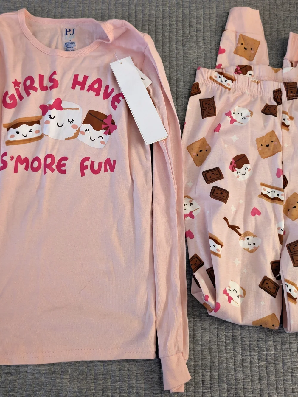 Childrens Place Pink S'mores & Tie-Dye Pajama Set - Girls